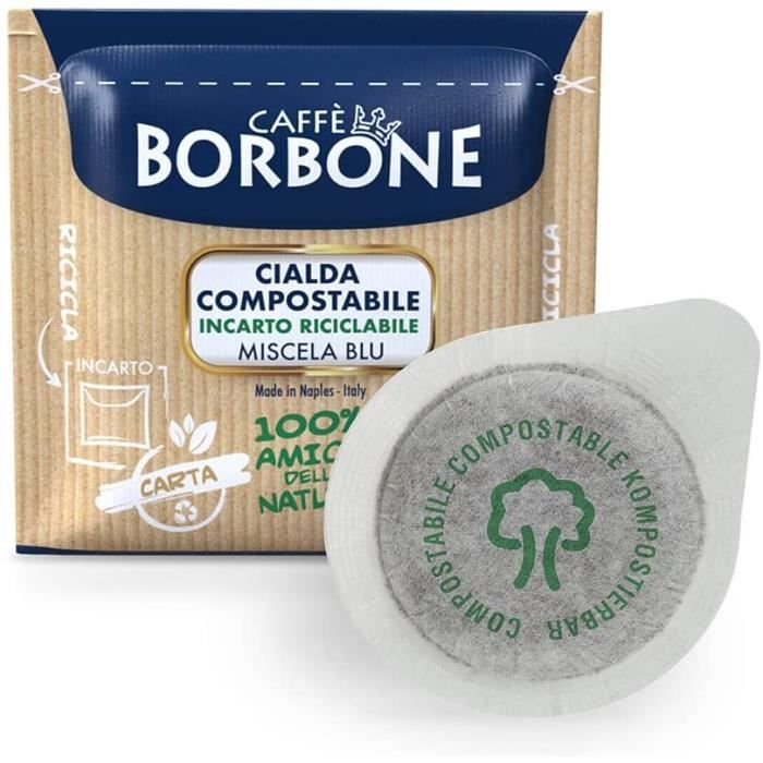 Caffè Borbone Café Dosette Compostable, Emballage Recyclable, Mélange Bleu - 150boissons - Système ESE[386]
