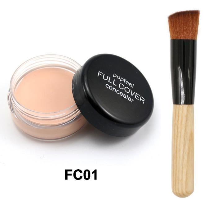 Maquillage Fond de Teint Maquillage Base Nude Face Couverture Liquide Correcteur + Pinceau WJM81113694A_5211