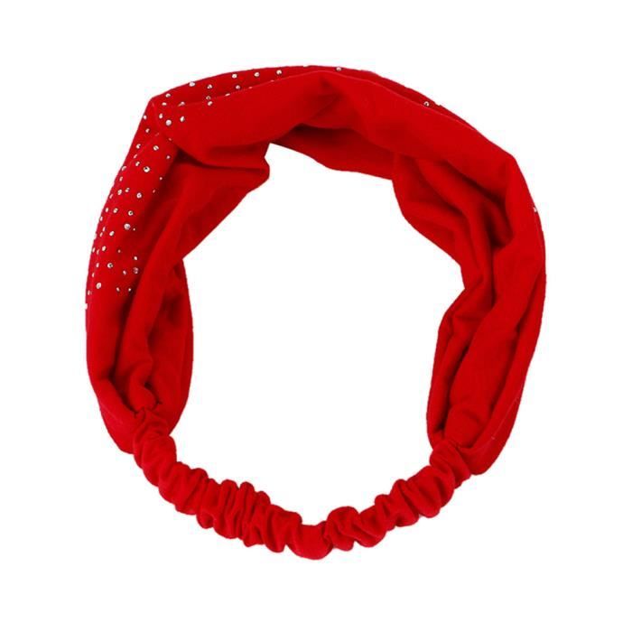 Bande de cheveux-Bandeau à cheveux rouge pour femmes-0084