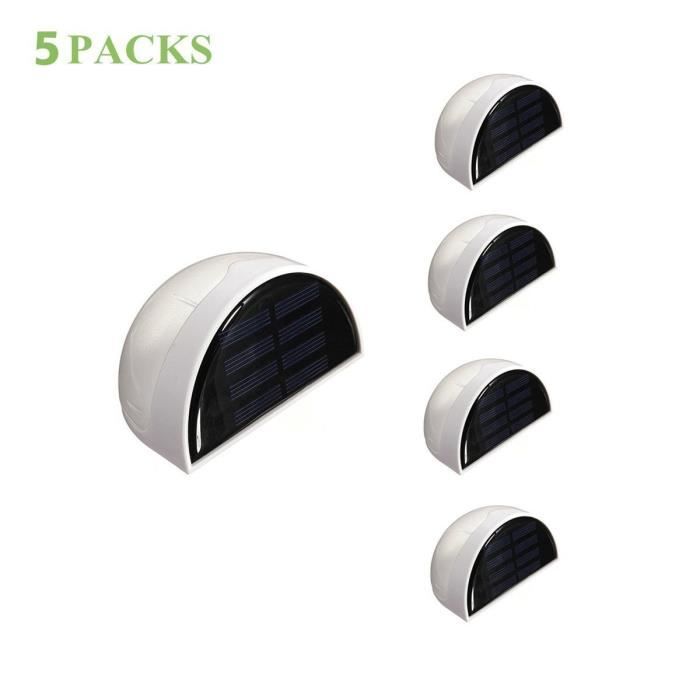 Solar Powered Wall Sensor Light Accent Lighting Waterproof 6 LED Practical Acent Lighting For Fence Outdoor Garden Yard Driveway-5 P
