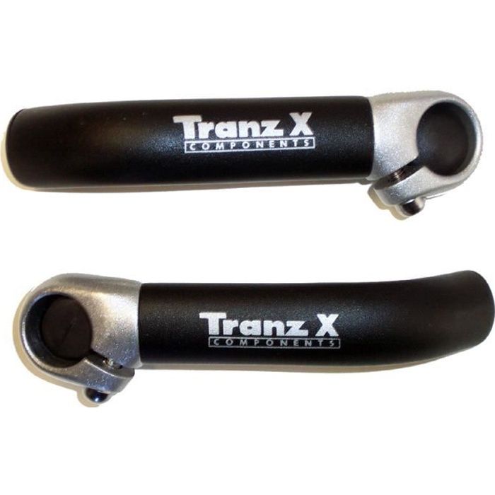 Guidon vélo - embout de guidon vélo - Paire Embout Guidon vélo - en aluminium - Forme Courbée - couleur Noir