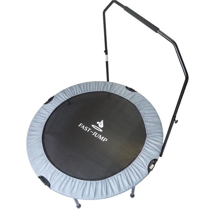 FAST JUMP Mini trampoline pliable Door-Bar - 122cm - Gris