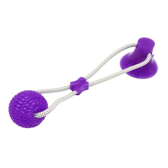 Jouet,Chien chats chiens interactif ventouse pousser TPR balle jouets cordes élastiques nettoyage des dents pour - Type Purple