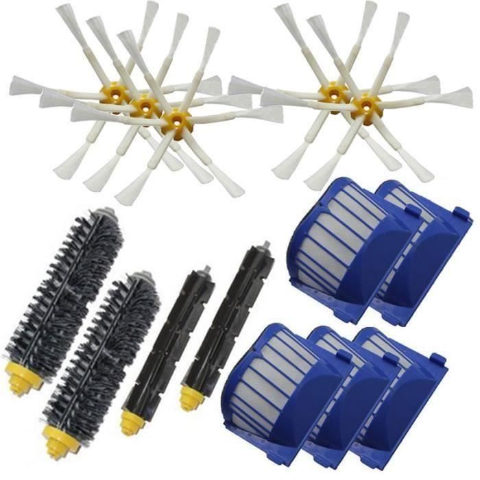 Brosse a batteur+ Aero Vac Filter 6 bras Brosse laterale pour iRobot Roomba 528 529 595 610 620 625 630 650 660 aspirateur robot