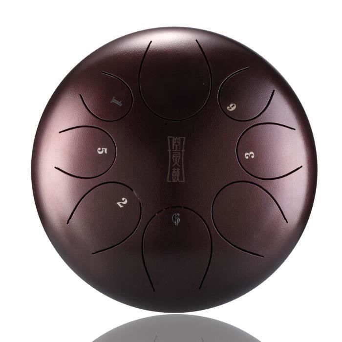 NEUFU 10'' Tongue Drum Instrument de Percussion Acier Tambour Langue de Main Handpan + Sac Maillets Crépuscule