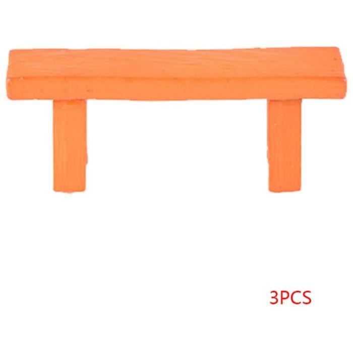 Décor et construction pour modélisme ferroviaire PRENKIN 3PCS Table Chaise Résine Artisanat Micro Paysage Ornement Jardi 190082