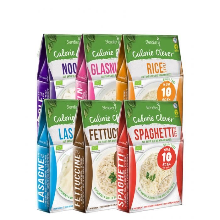6 x Slendier Konjac Probierpaket calorie de shirataki sans gluten -PATES ALIMENTAIRES