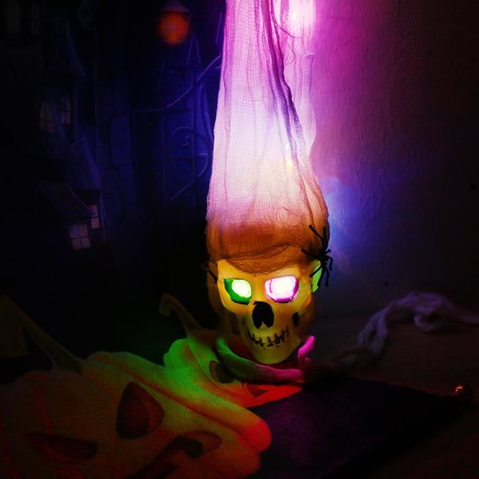 Halloween decoration suspendre faux crâne yeux à LED type A
