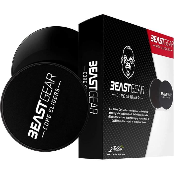 Beast Gear Core Sliders Glisseurs pour Le Tronc Disques Glissants Doubles Faces pour Exercices Abdominaux – Gliding Discs/AB Gliders