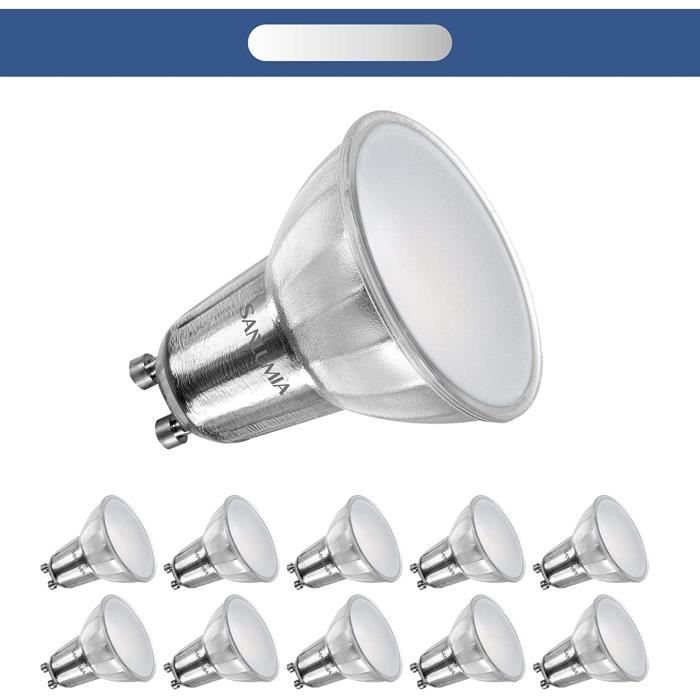 Sanlumia - 7W LED Spot Culot GU10 - Dimmable - 520LM - équivaut 75W halogène - Blanc Chaud 3000K - 100° Larges Angle de Faisceau - L