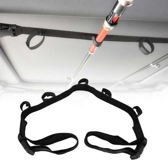 Atyhao support de canne à pêche de voiture 2 pièces voiture canne à pêche support fixation sangle bande support de canne à