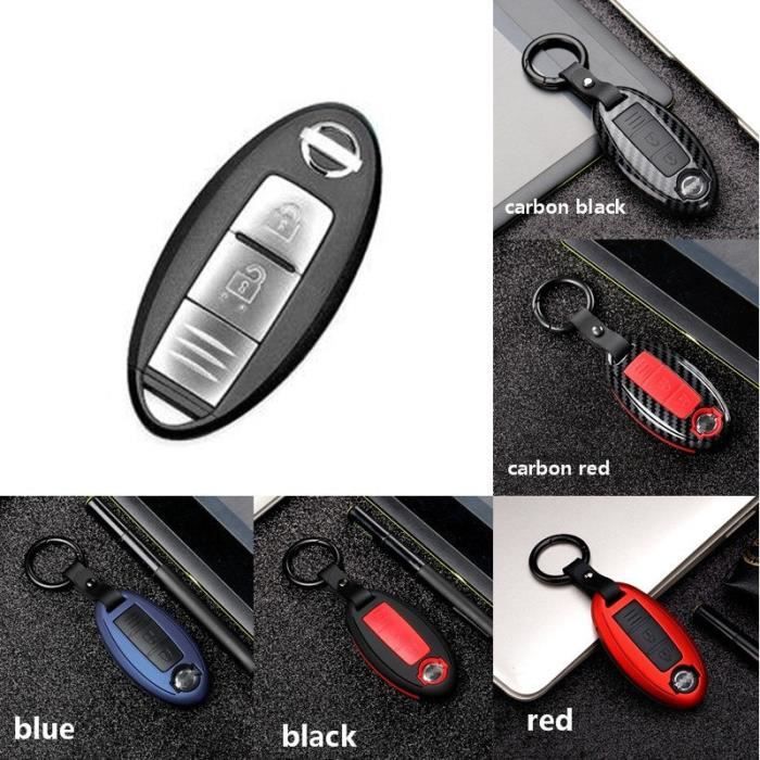 A-blue-Housse de clé à distance de voiture pour Nissan Rogue XTrail T32 T31 Qashqai J11 J10 coups de pied Tiida Pathfinder Murano Ju