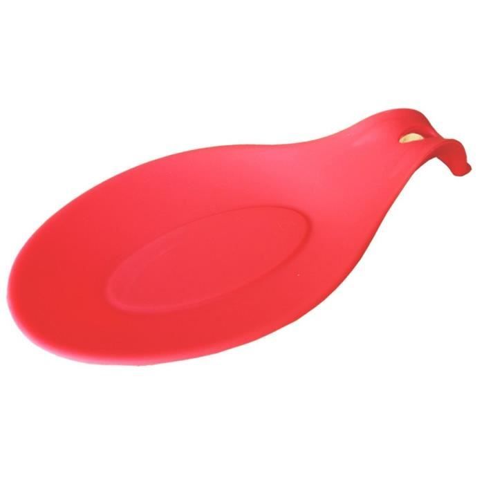 1 pc Gros Repose Cuillère en Silicone pour Ustensiles de Cuisine Rouge