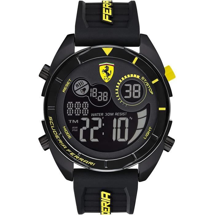 Ferrari-Montre Digital pour Hommes à movement Quartz en Silicone - 0830744