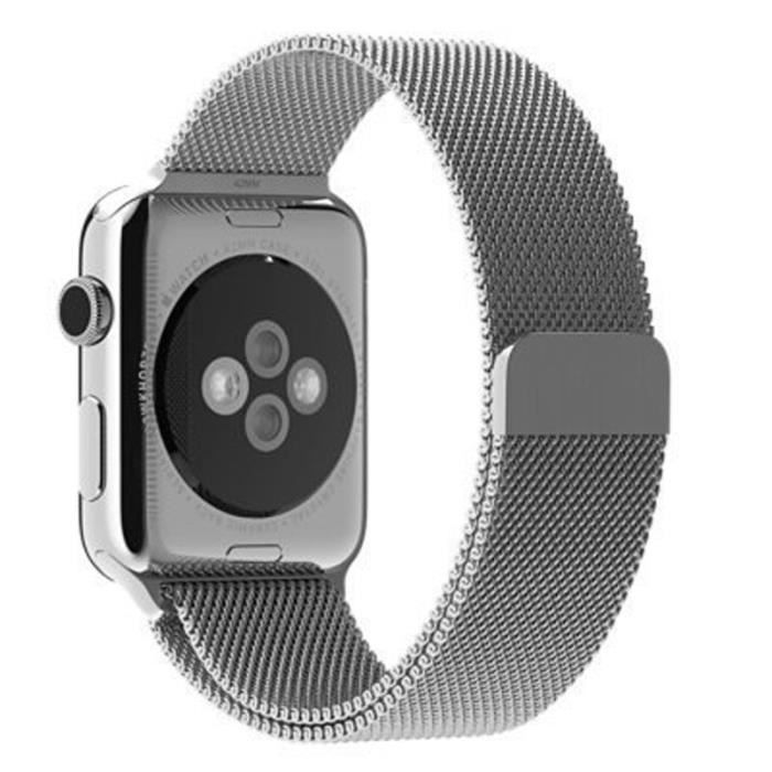 Apple Watch Bracelet, avec le Fermoir Magnétique Unique, 38mm Strap Acier Inoxydable Band pour Apple Watch Argent