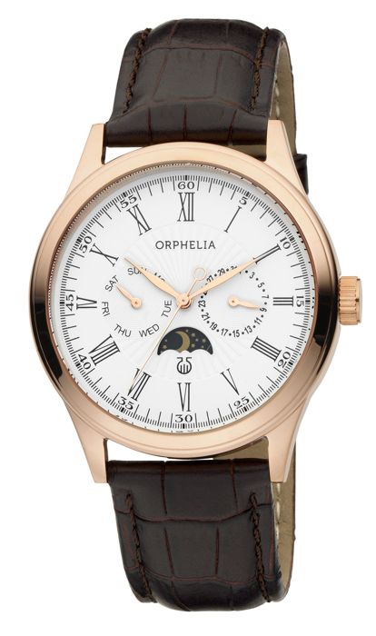 ORPHELIA - Montre Homme - Quartz Multi Dial - Bracelet Cuir Marron - OR71602