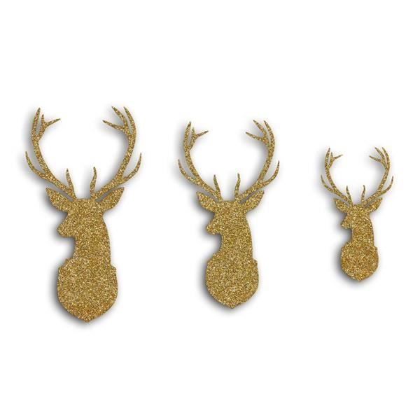 12 formes en papier Renne doré de Noël