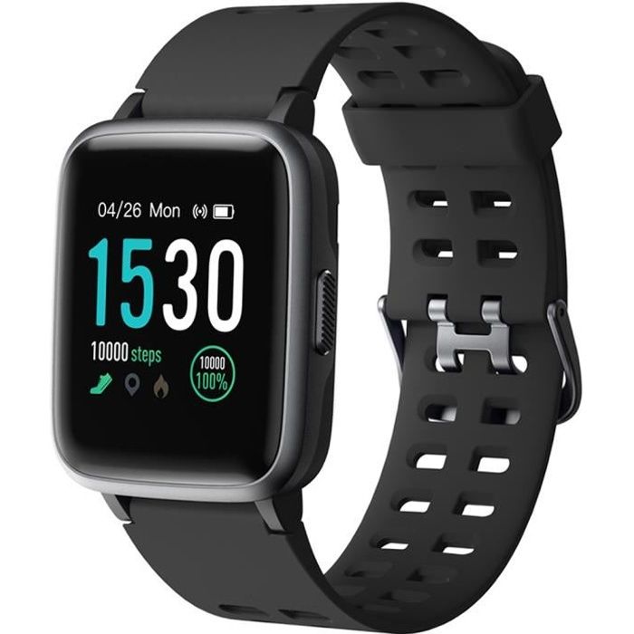 YAMAY Montre Connectée Homme Femme Sport Smartwatch Bluetooth Cardio Montre Intelligente Tracker d'Activité pour Android iOS Noir