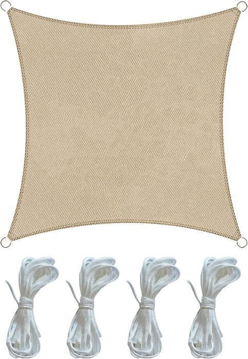 Voile D'ombrage Extérieur En Polyéthylène 2x2 M | Protection UV Pour Terrasse, Piscine, Jardin