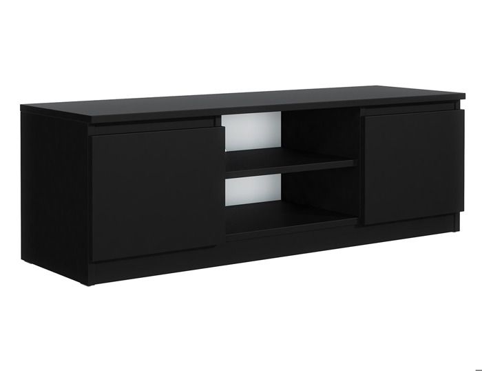 MebLocker armoire TV lowboard 120cm table murale moderne élégante pour salon bureau chambre noir