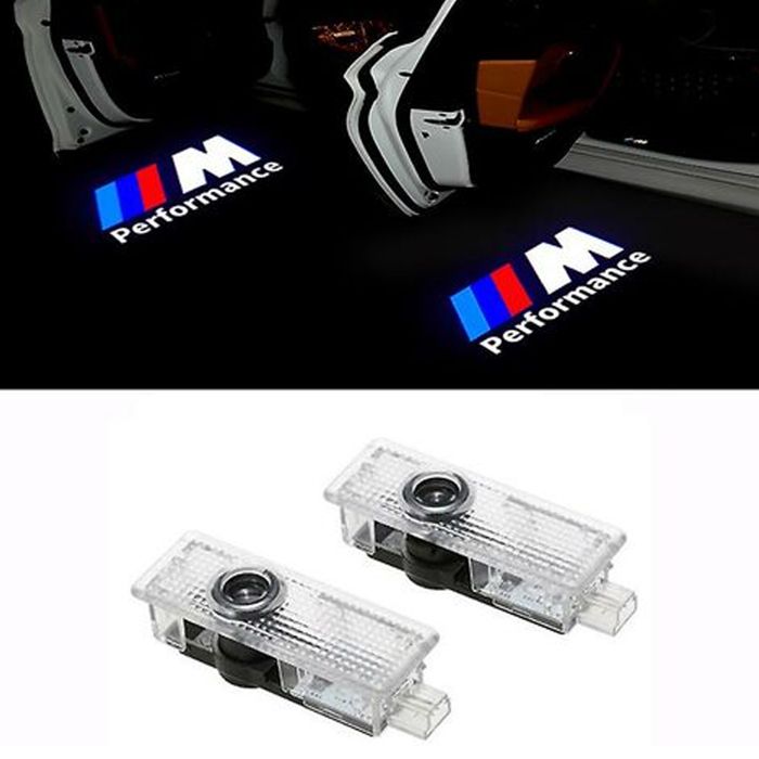 Lot de 2 projecteurs LED pour éclairage de porte BMW