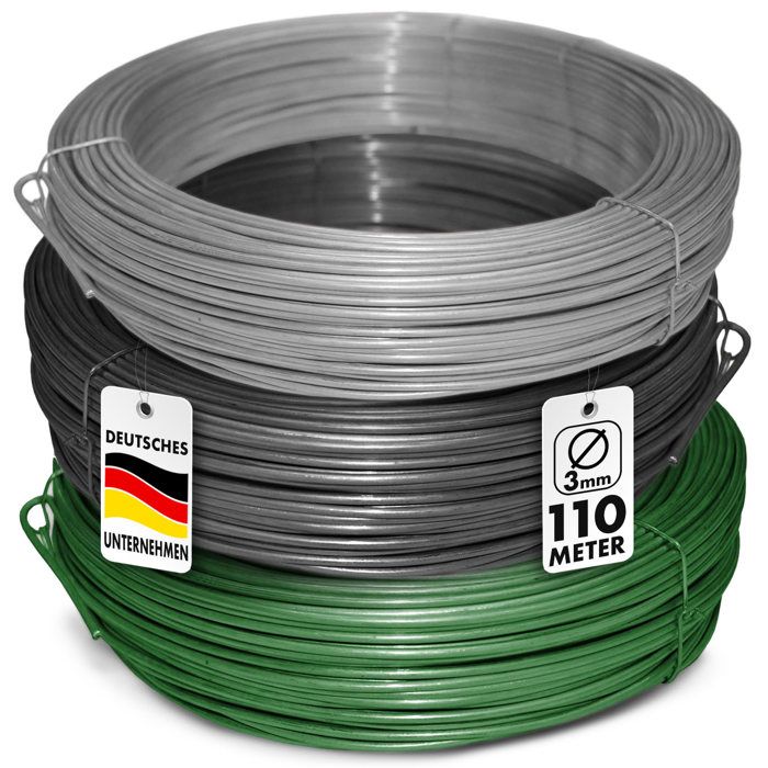 Fil De Tension Casa Pura 3.1mm Anthracite - 110m Pour Clôtures Et Jardin