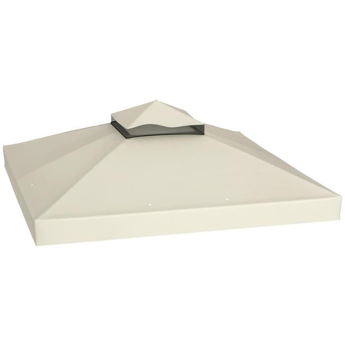 Toile pour tonnelle - Outsunny - 3 x 3 m - 2 niveaux - protection UPF30+ - trous de drainage - crème