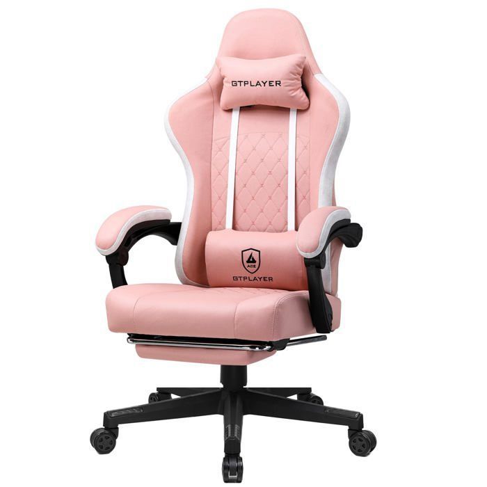 Chaise de gaming Chaise de bureau ergonomique avec support lombaireRose