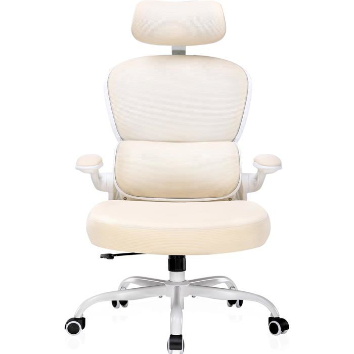 Chaise de bureau - COMHOMA - Chaise de Bureau Ergonomique - Porte-manteau intégré - Appuie-tête 3D - Support lombaire