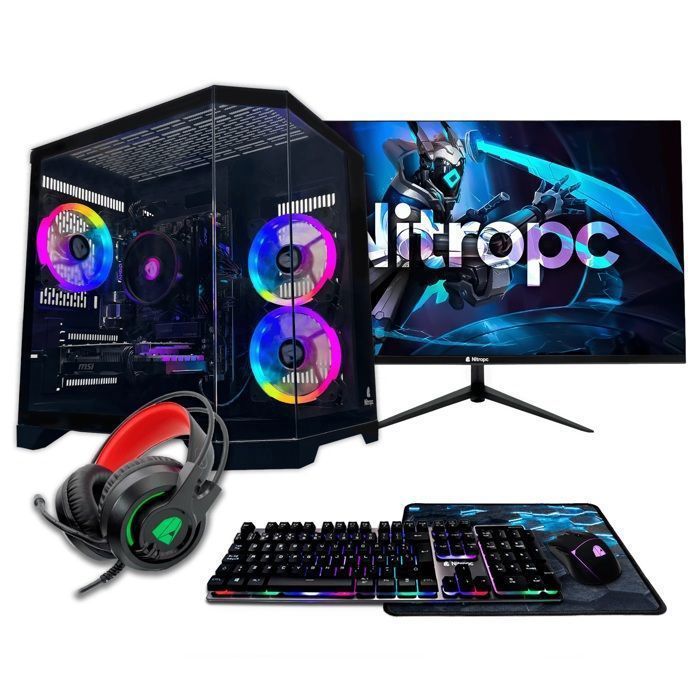 PC Gamer Nitropc Pack Silver Plus - NITROPC - Ryzen 5 5500 - RTX 3050 8Go - RAM 16Go - M.2 1To