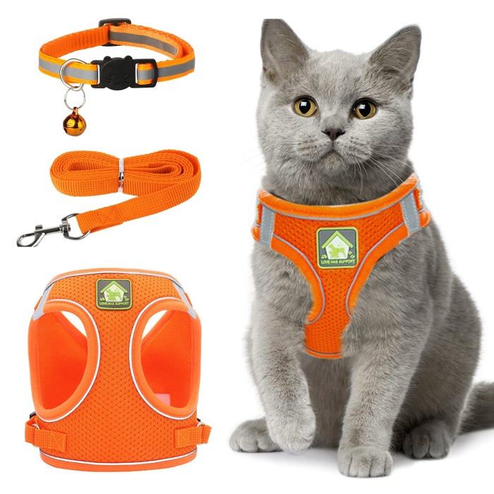 Harnais pour chat - ZHENLE - Escape Proof - anti-évasion réglable - maille respirante - bord réfléchissant