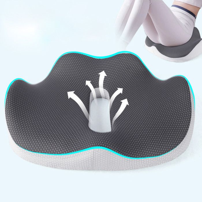 Coussin Orthopédique Coccyx En Mousse Mémoire - Noir, Pour Chaise, Voiture, Bureau, Maison