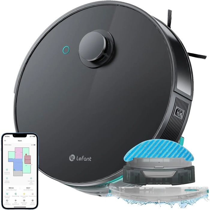 Aspirateur Robot Lefant Puissance dAspiration de 4000Pa Navigation Lidar Intelligente N3-EU-Gris