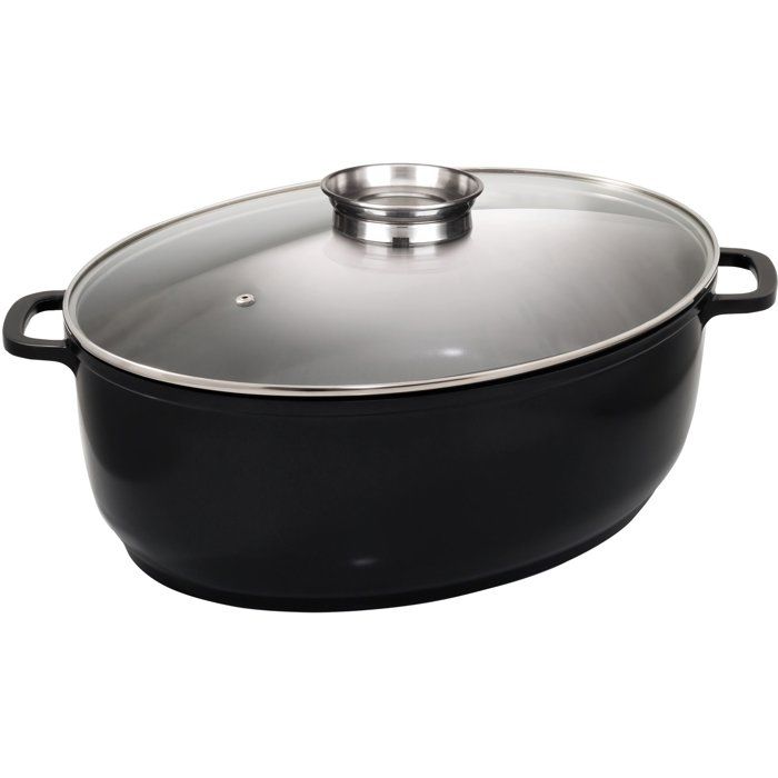 Cocotte ovale Jumbo 43 x 33 x 13 8 cm avec couvercle verre CERAMIQUE - vue 1