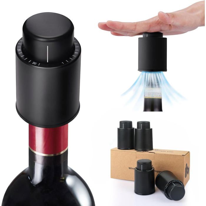 20)Bouchon de bouteille de vin noir, pompe à vide, bouchon de