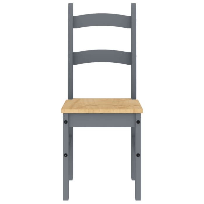 Gris Chaises de cuisine/bar - SOLOMON -[lot de 2] - Pour 2 personnes - gris 40x46x99 cm bois massif de pin CCC1193