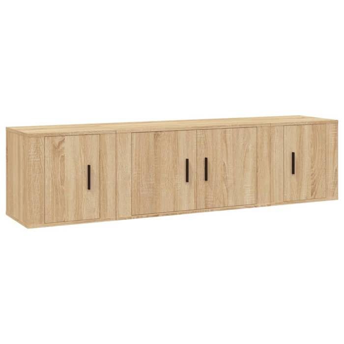 Ensemble de meubles TV - JILL - Chêne sonoma - Bois dingénierie - 1 meuble TV 80x345x40 cm