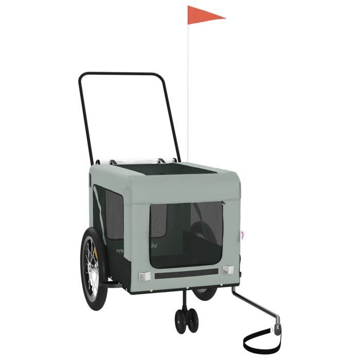 Remorque de vélo pour animaux - WIENS - Gris et noir - 63x123x66 cm - Cabine 50x70x50 cm - Charge max 45 kg