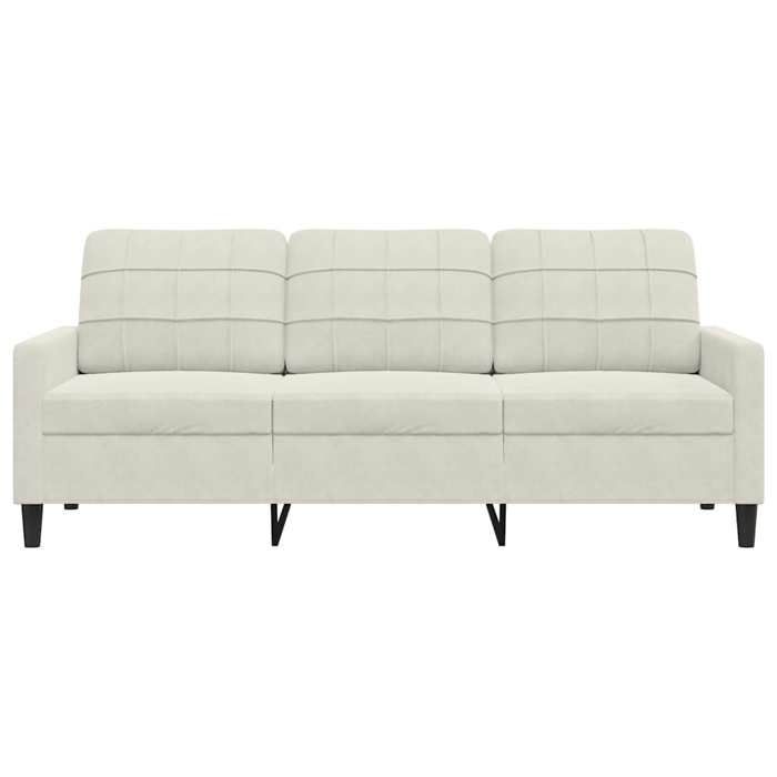 Promotion janvier Canapé à 3 places - MANGO - SOFA TRIPLE - Crème 180 cm - velours - SS1120