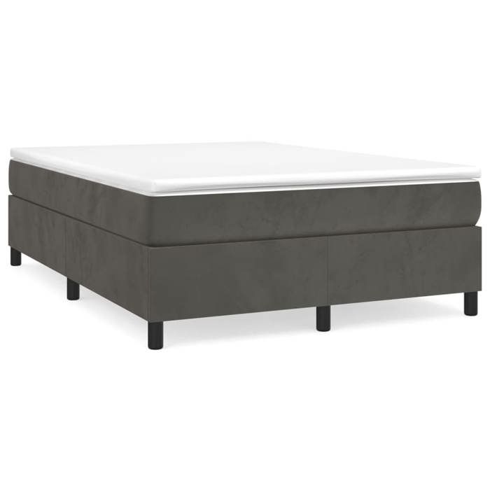 Promo 2026 Lit 2 personnes&lit adulte Structure de lit - Cadre de lit à ressorts - gris foncé 140x190cm velours 8912354