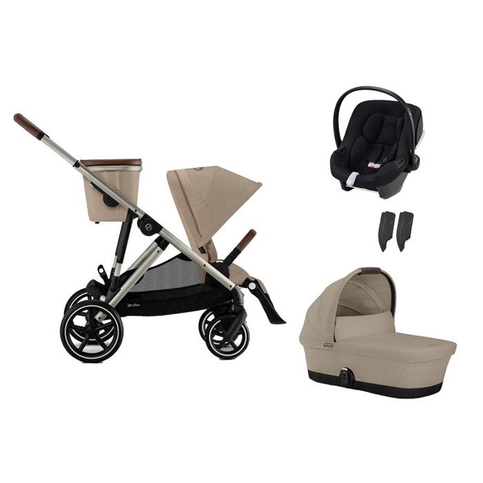 CYBEX - Poussette Trio Gazelle S + Aton B2 + Nacelle Almond Beige