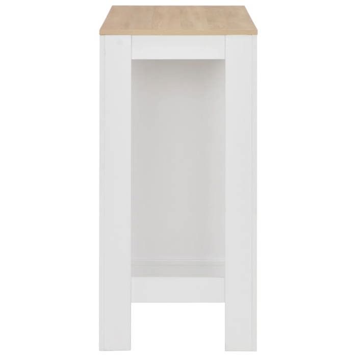Table cuisine 2/4 personnes Blanc - LEMON® Table de bar/Table à dîner - avec étagère - Blanc - 110x50x103cm 803 - Soldes