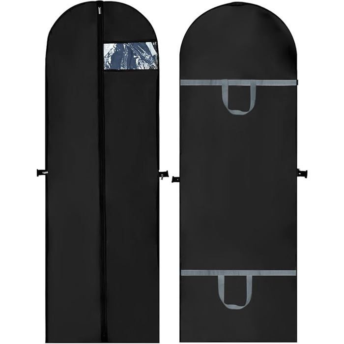 Housses de Vêtements Longues 180 x 60 cm Lot de 2 Housse Vetements à Suspendre pour costumes robes manteaux HOUSSE DE RANGEMENT