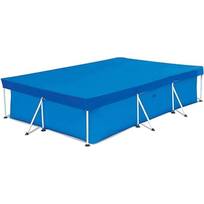 Bâche protection piscine rectangulaire 300x201cm anti-pluie bleue