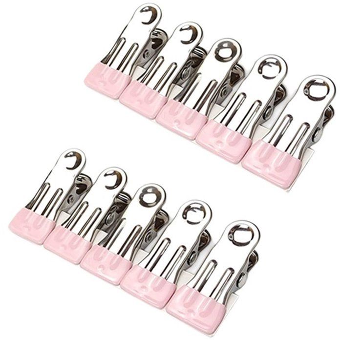 Lot De 14 Pinces À Bottes En Acier Inoxydable Antidérapantes Avec Revêtement Caoutchouc Rose 10 x 2 x 4 cm