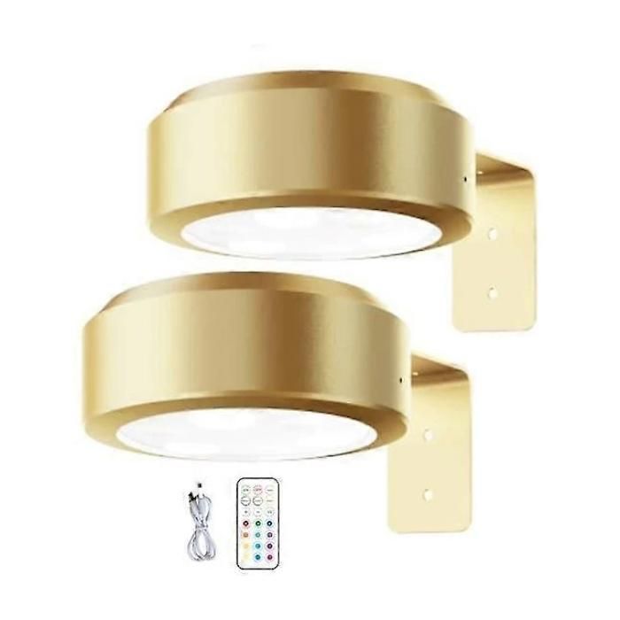 Lampe tableau murale LED sans fil RGB 13 couleurs télécommande intensité réglable doré lot de 2