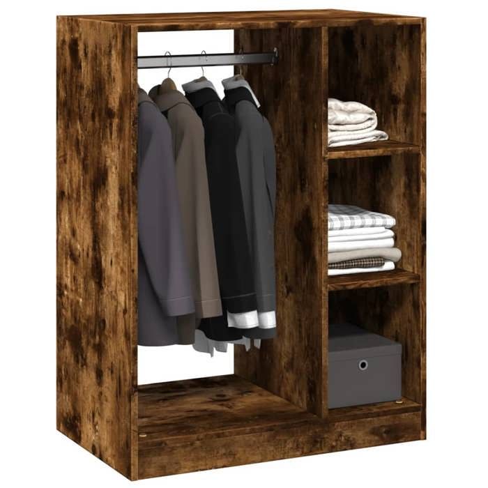 (12628)Moderne Garde-robe - VIDAXL - bois dingénierie - robe minimaliste - chêne fumé - Anti lhumidité - pour Chambre - 77x48x