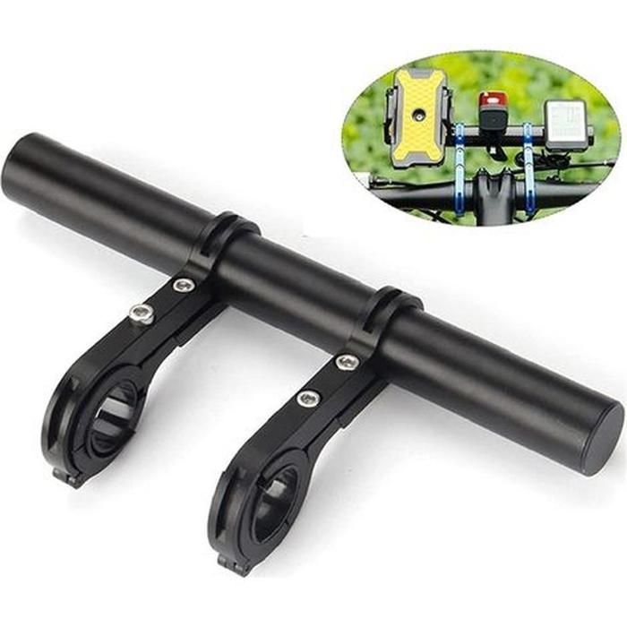 Rallonge de guidon de vélo support dextension double multifonctionnel en alliage daluminium de 20 cm