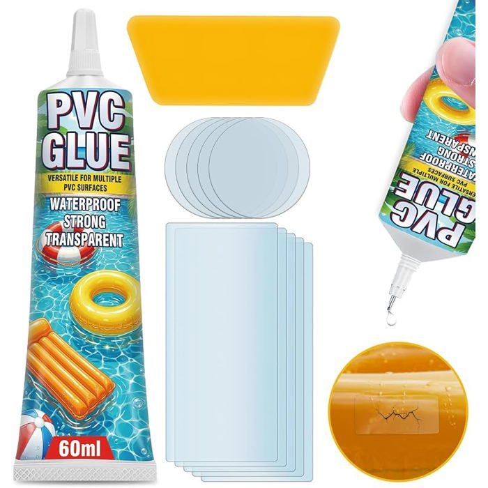 prowithlin Kit Reparation Piscine Étanche avec Rustine Piscine Transparente Colle PVC pour Reparation Liner Piscine Matelas COQUE
