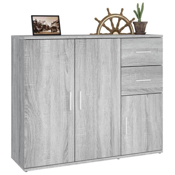 Buffet Sonoma gris 91x29 5x75 cm Bois dingénierie_2 ans garantie_92646